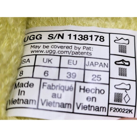 UGG Sugarcloud Slide Sandals Yellow Terry 3" Platform Women Slippers Shoes Size - Picture 9 of 10